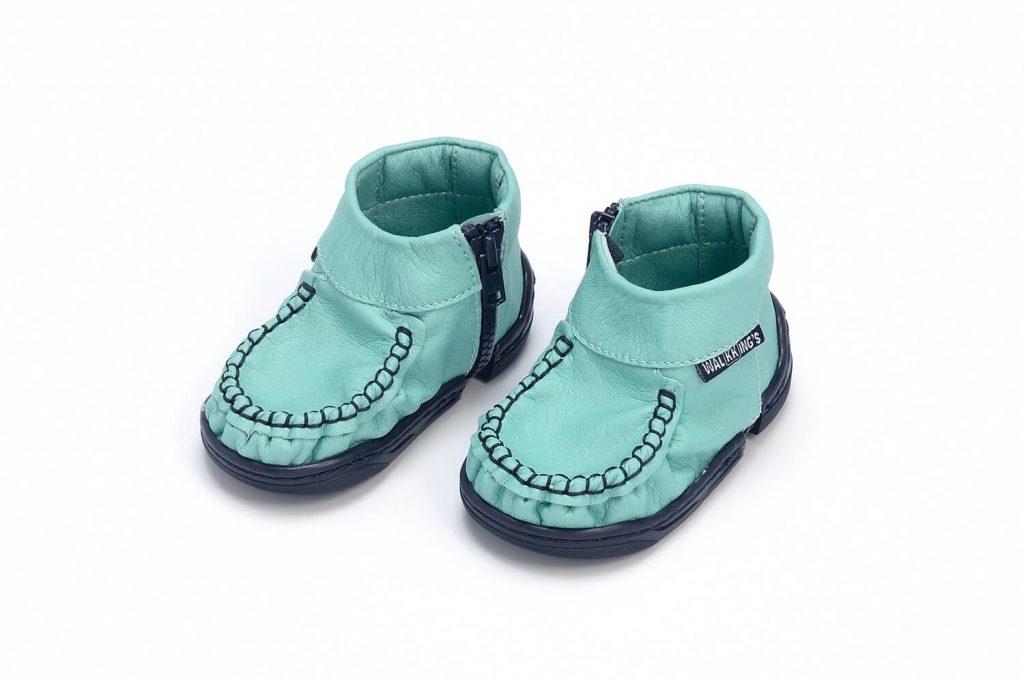 Walkkings-Zip-Around-Baby-Kids-Todder-First-Step-Shoes-Aqua-Blue-Side-compressed-tiny